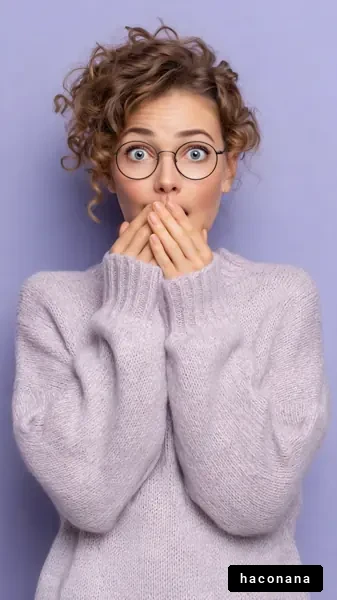 驚きの表情を見せる女性