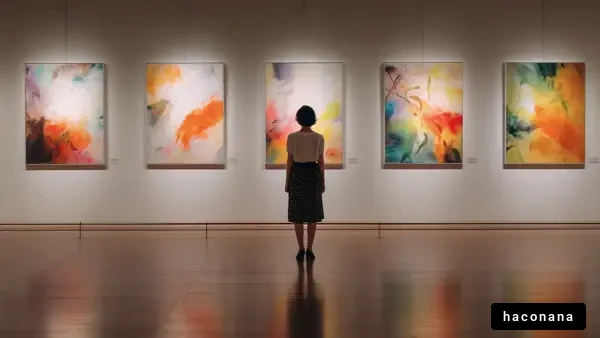 アートギャラリーで鑑賞する人