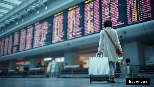 空港での旅行者の光景