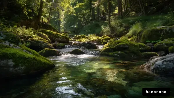 静かな森の中の清流
