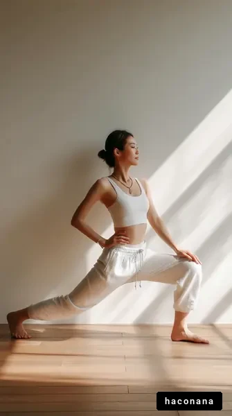 ヨガのポーズを決める女性