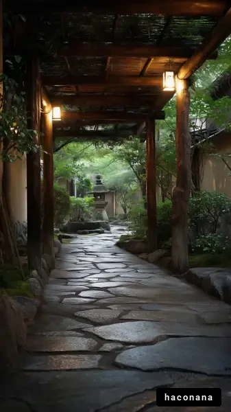 静かで美しい庭の小道