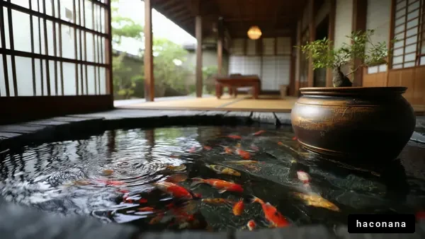 日本の庭でくつろぐ時間