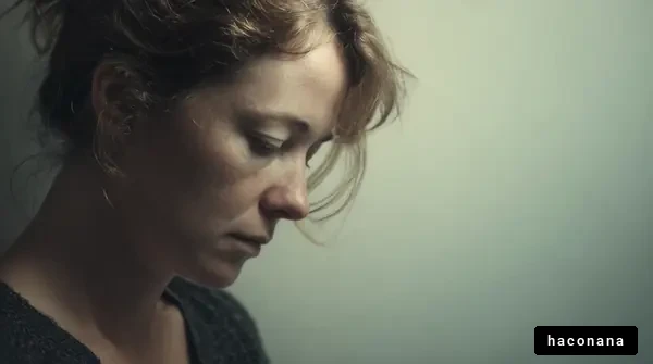 暗い表情の外国人中年女性