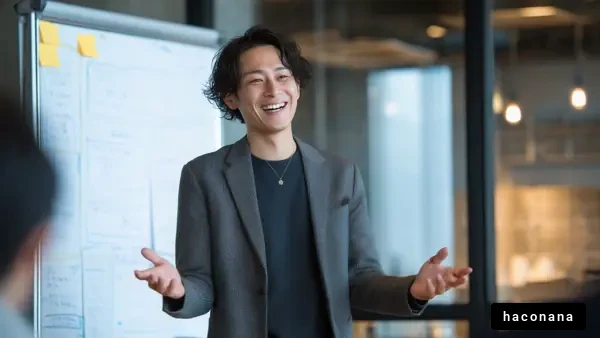 プレゼンをするビジネスマン