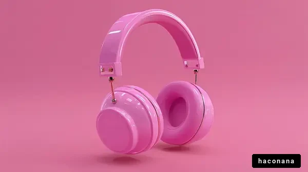 かわいいピンクのヘッドホン