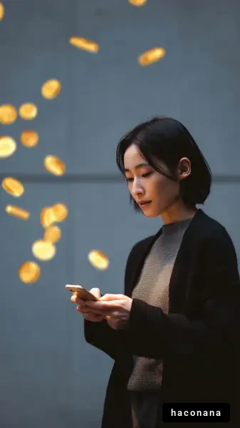 スマホを使う女性の姿