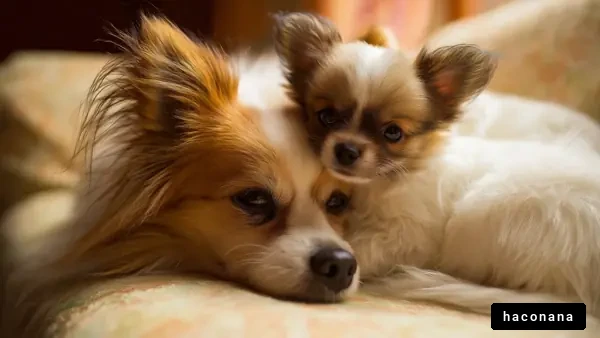 犬と子犬のふれあい