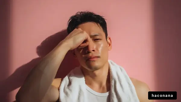 運動後のリラックスした姿