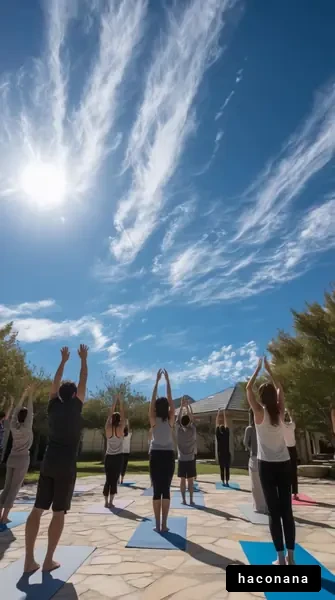 青空ヨガの風景