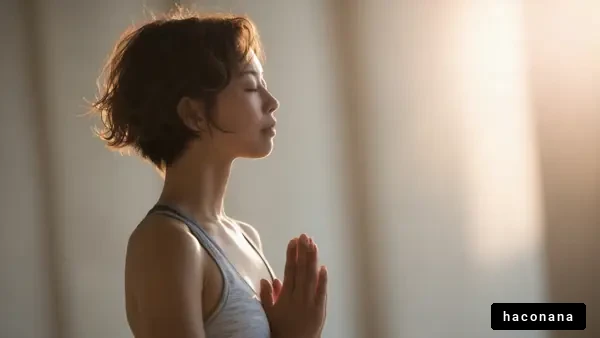 瞑想する女性のポーズ