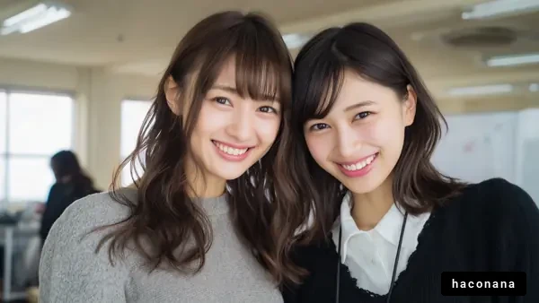 友達と笑顔のポートレート