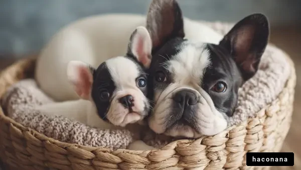 かわいい犬の親子