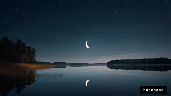 静かな夜の湖面