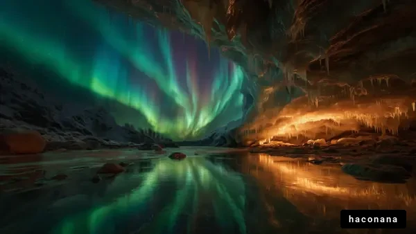 美しいオーロラの風景
