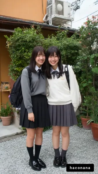 学生の友達と笑顔