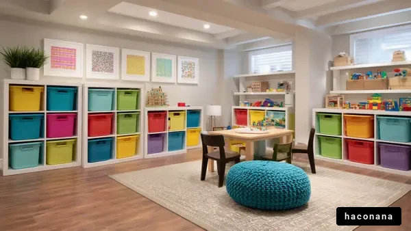 カラフルな子供部屋の収納