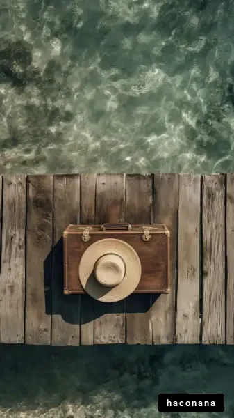 海辺の旅行準備