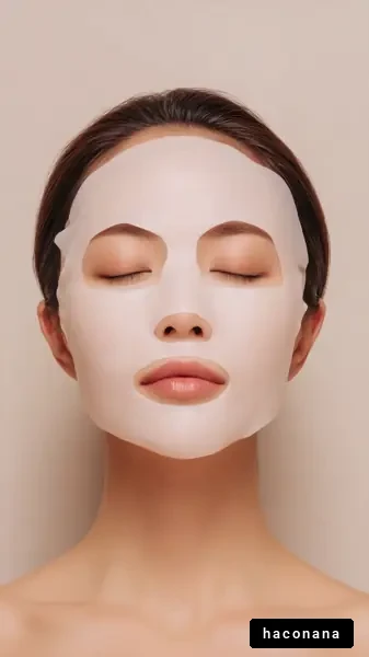 フェイスマスクをする女性