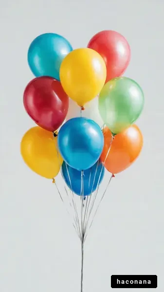 カラフルな風船の束