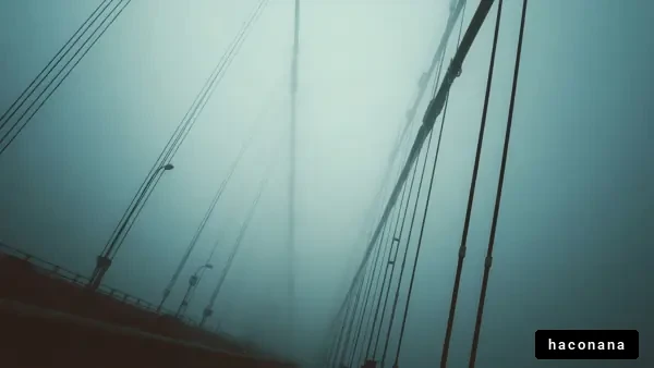 霧に包まれた橋の風景