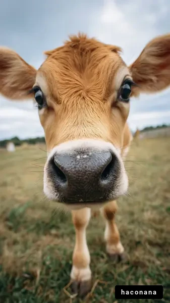 かわいい子牛のアップ写真