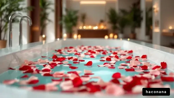 バラの花びら浮かぶ浴槽