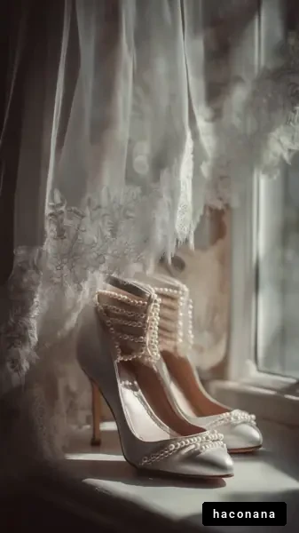 しゃれた白い靴とレース