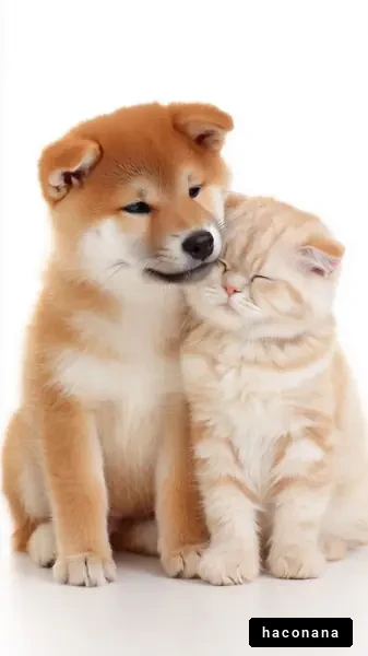 犬と猫の仲良しな姿