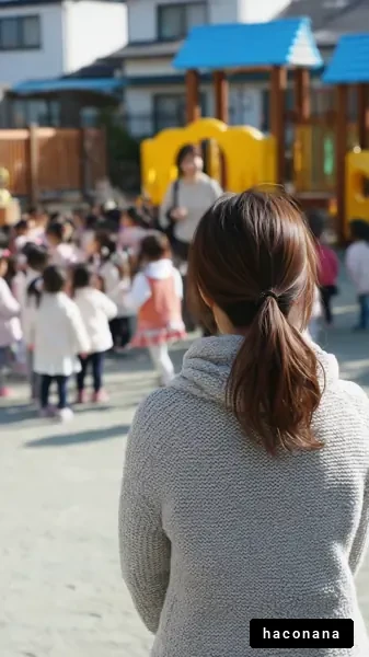 遊び場で見守る親