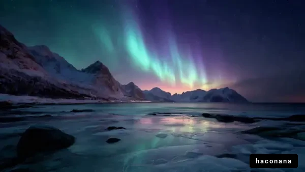 美しいオーロラの風景