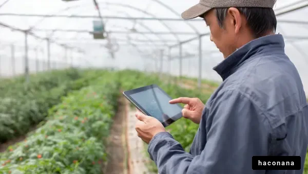 ハウス内での農業作業