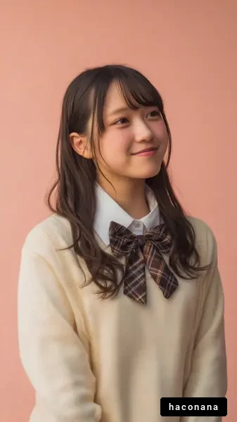 笑顔の若い女性