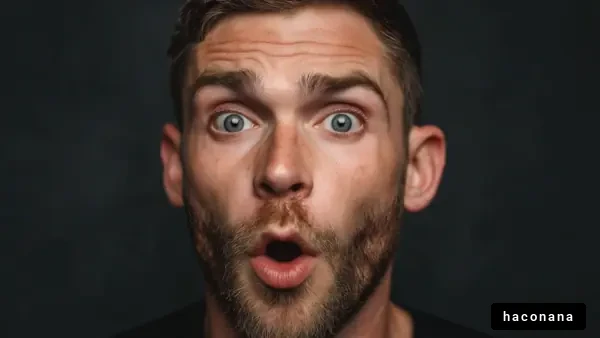 驚きの表情を持つ男性