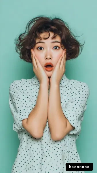 驚きの表情をした女性