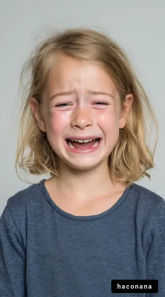 悲しむ子供の表情