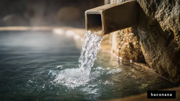 温泉の湯が流れる様子
