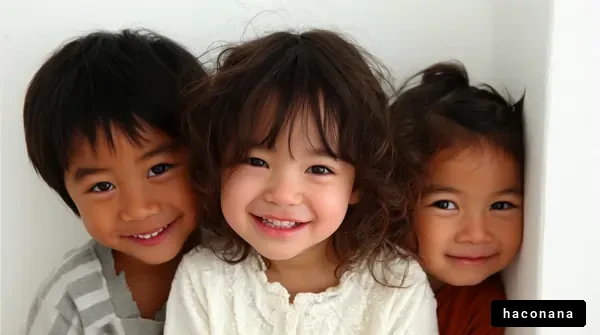 笑顔の子供たちの写真