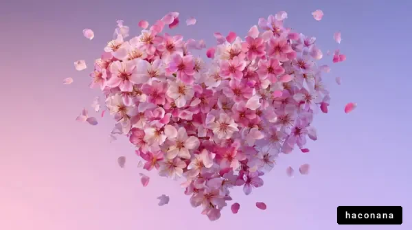 桜の花びらのハート