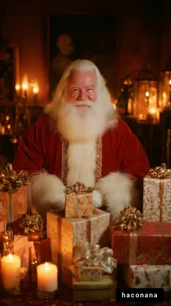 クリスマスのサンタと贈り物