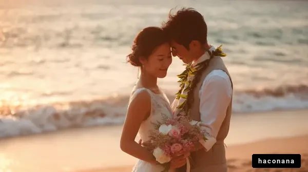 ビーチでのウェディングシーン