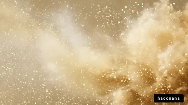 金色の輝きと砂埃