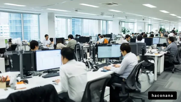 オフィスで働く人々