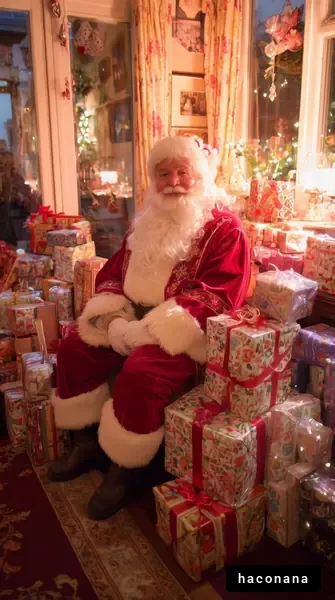 クリスマスの贈り物とサンタ