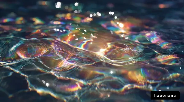 水面の反射と煌めき
