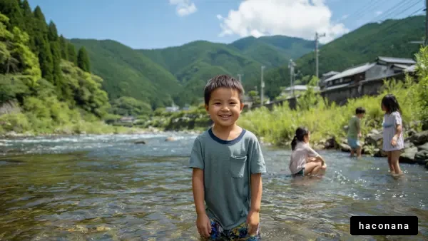 川遊びを楽しむ子ども