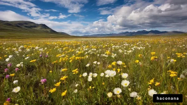 色とりどりの野花の風景