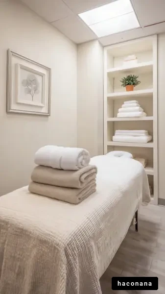 落ち着いたマッサージルーム