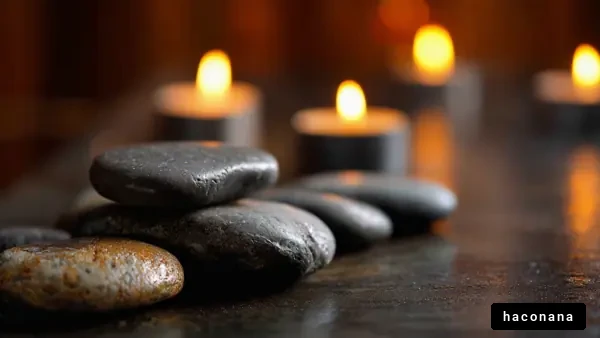 石とキャンドルのリラックス景