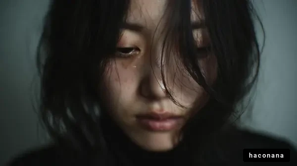 感情的なポートレートの女性